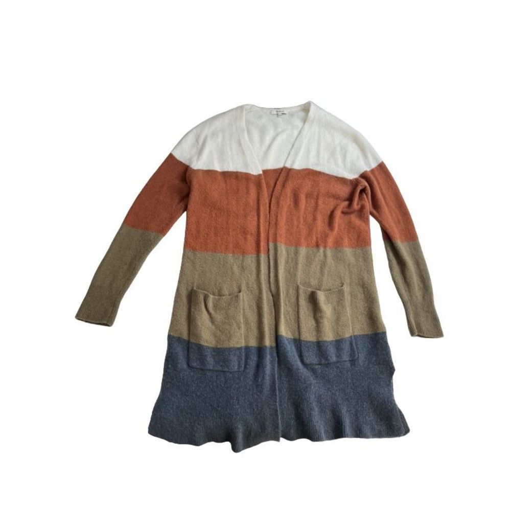 Madewell Kent Striped Cardigan Sweater in Coziest Large - Picture 1 of 8